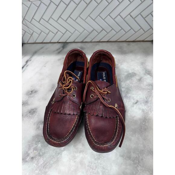 Polo Sport Ralph Lauren Leather Boat Shoes Men’s 8D Brown Kiltie Moc MB12292 main image 8